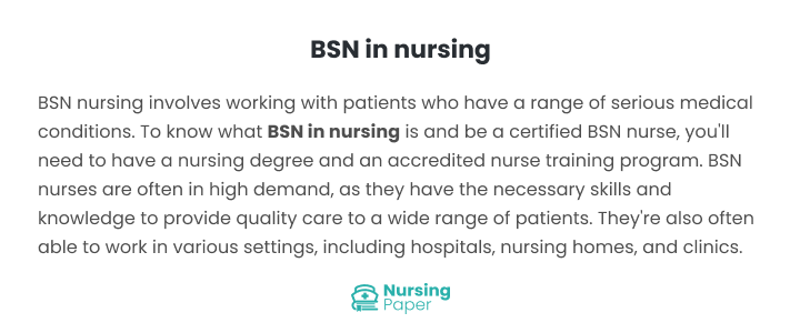 nursing bsn nursing bsn