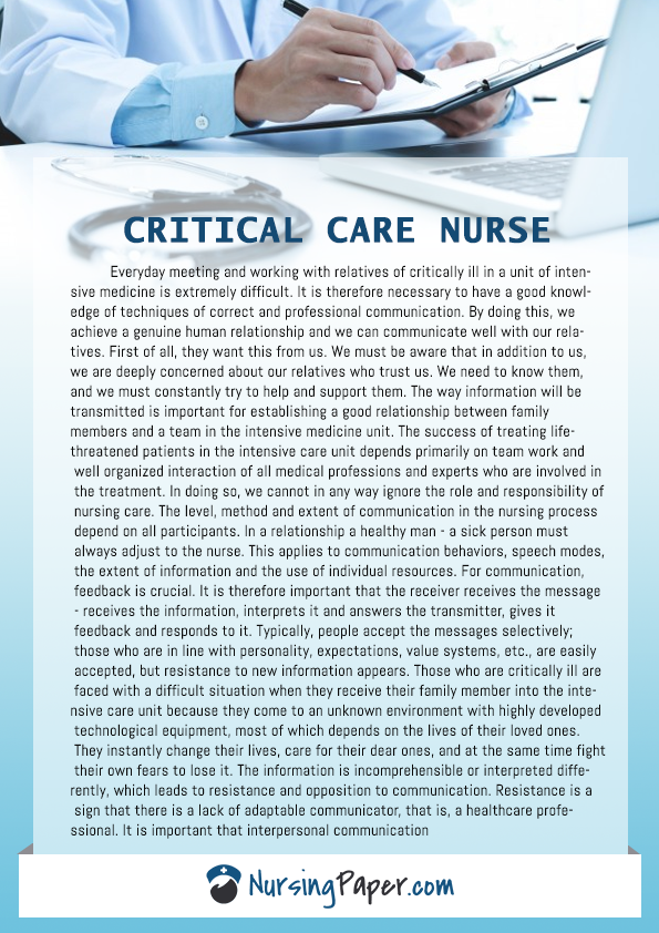 critical care nursing essay sample critical care nursing essay sample