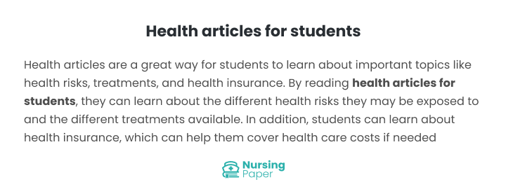 health articles for students health articles for students
