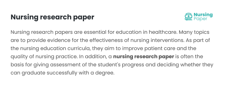 nursing research papers