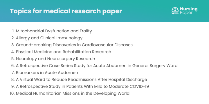medical research topics medical research topics