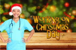 Nurse working on Christmas day